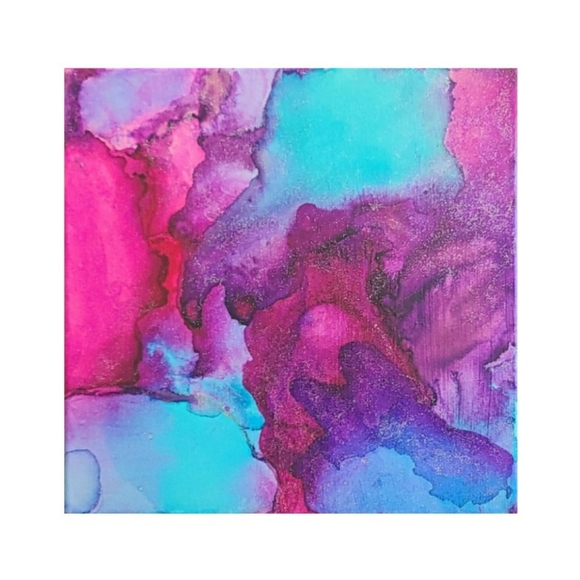 Other - Blue and Pink Abstract Design Canvas Picture